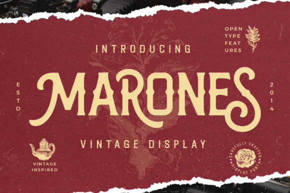 Marones: A Vintage-Inspired Display Font for Polished Branding